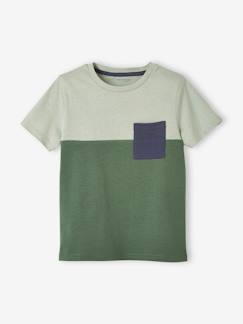 Valise de vacances-Garçon-T-shirt, polo, sous-pull-T-shirt-T-shirt coloblock garçon manches courtes