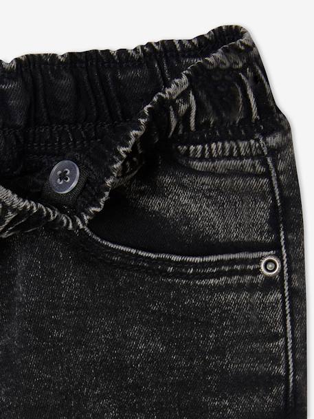 Bermuda en molleton effet denim garçon forme 'balloon' denim black 