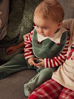 Accessoires de Noël-Bébé-Pyjama, surpyjama-Coffret cadeau de Noël bébé dors-bien en velours + bavoir