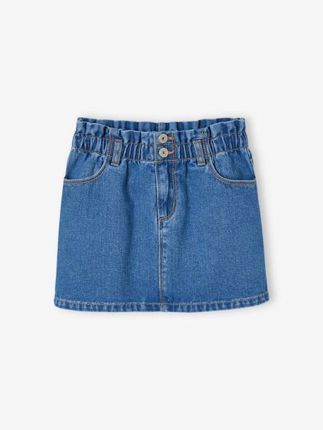 Jupe en jean style 'paperbag' fille stone 