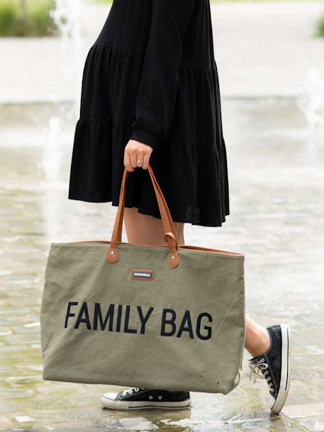 Sac à langer Family Bag CHILDHOME - vert clair uni avec decor, Puériculture