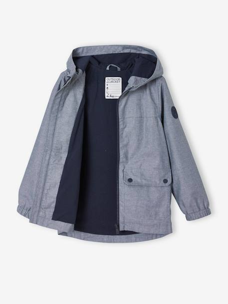 Coupe-vent à capuche garçon en chambray déperlant CHAMBRAY 