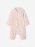 Pyjama bébé en flanelle de coton ouverture naissance carreaux rose thé 