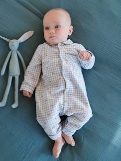 Ambiance chambre Vichy-Bébé-Pyjama bébé en flanelle de coton ouverture naissance