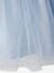 Robe de cérémonie fille en satin et tulle BLANC+marine foncé+bleu ciel+sauge+BEIGE POUDRE 