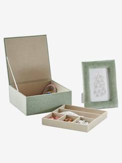 Collection home-Linge de maison et décoration-Coffret cadeau cadre + boite à compartiments en velours