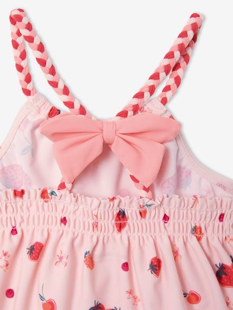 Maillot de bain 2 pièces imprimé fruits fille rose imprimé 