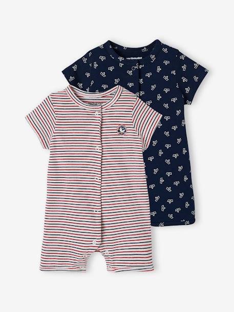 2er-Pack kurze Jungen Baby Jumpsuits Pack elfenbein 