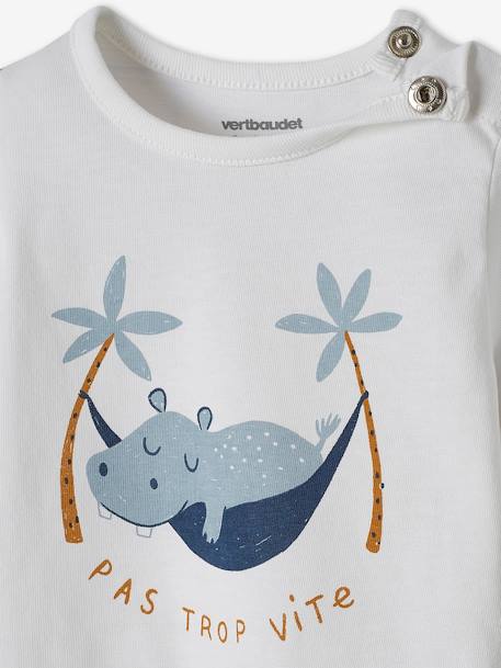 Ensemble T-shirt imprimé + short baggy bébé blanc 