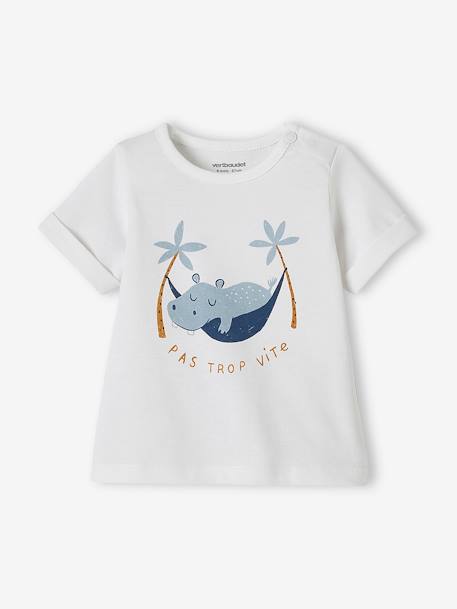 Ensemble T-shirt imprimé + short baggy bébé blanc+kaki 