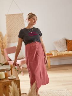 Valise de vacances-Vêtements de grossesse-Jupe-Jupe longue de grossesse en gaze de coton
