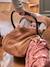 Strick-Fusssack für Babyschalen, Fleecefutter hellbraun 
