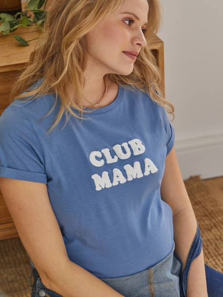 T-shirt de grossesse et d'allaitement Bleu+Gris anthracite+Marron+Marron+Rose 