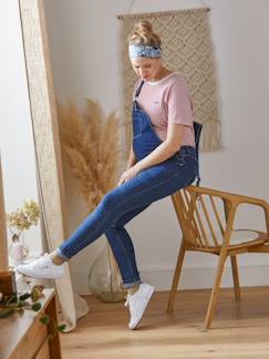 Vêtements de grossesse-Salopette, combinaison-Salopette en jean stretch de grossesse