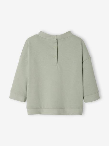Baby Sweatshirt, personalisierbar graugrün 