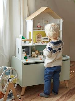 Rollenspiele-Spielzeug-Babypuppen und Puppen-Puppenhaus "Freunde" aus Holz FSC®zertifiziert für Kinder
