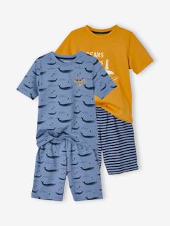 Klinikkoffer-Junge-Pyjama, Overall-2er-Pack kurze Jungen-Kurzpyjamas, Wale