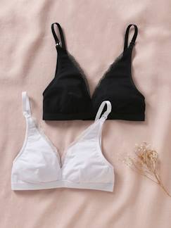 Vêtements de grossesse-Lingerie-2 soutiens-gorge d'allaitement triangle en coton bio