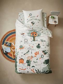 Linge de maison et décoration-Linge de lit enfant-Parure fourre de duvet + taie d'oreiller enfant MA CABANE