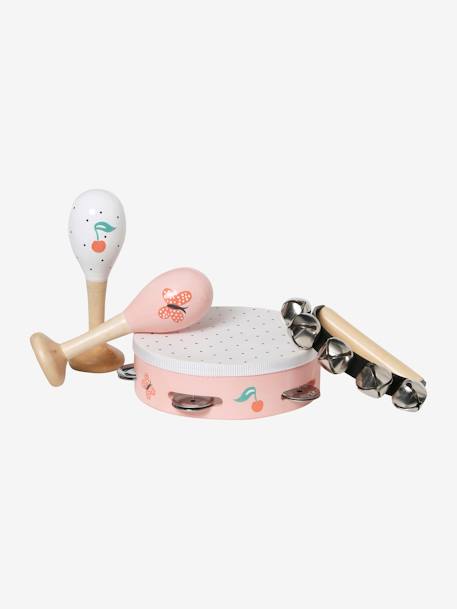 Perkussion-Set für Kinder aus Holz FSC® mehrfarbig regenbogen+rosa kirschen 