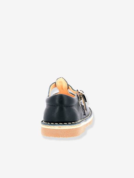 Baby Lauflern-Sandalen DINGO 2 ASTER , pflanzlich gegerbtes Leder marine+weiß 