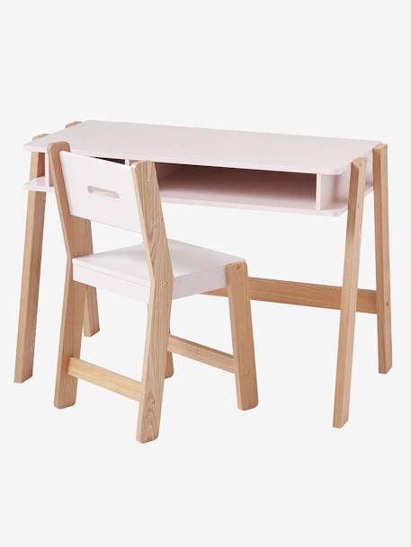 Chaise 'Architekt', hauteur assis 45 cm pour les 6-10 ans BLANC/BOIS+Rose/bois+Vert/bois 