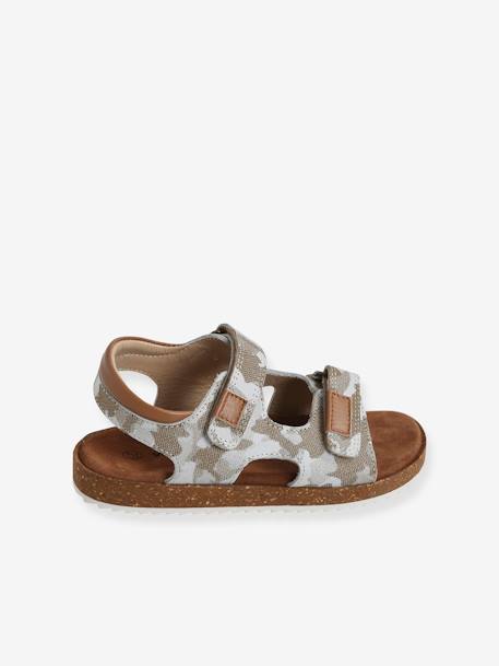 Jungen Sandalen, Leder grau+MARINE+taupe 