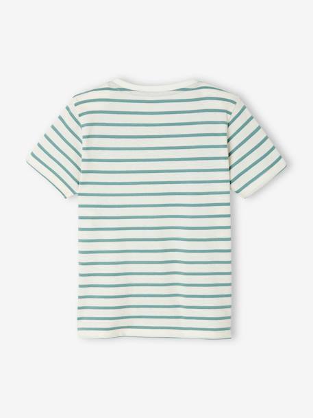 Jungen T-Shirt mit Streifen azurblau+gelb gestreift+graugrün gestreift+indigo gestreift+rot gestreift 