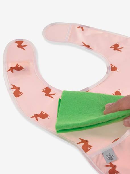 Lot de 2 bavoirs avec poche LÄSSIG Little Forest forest lapin rose+forest renard olive 