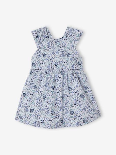 Robe fleurie bébé de cérémonie blanc imprimé 