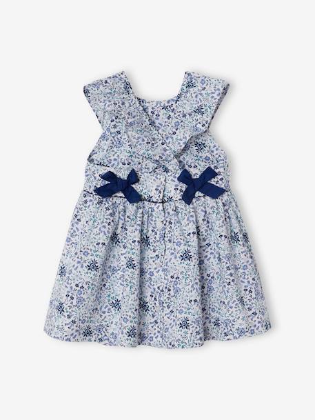 Robe fleurie bébé de cérémonie blanc imprimé 