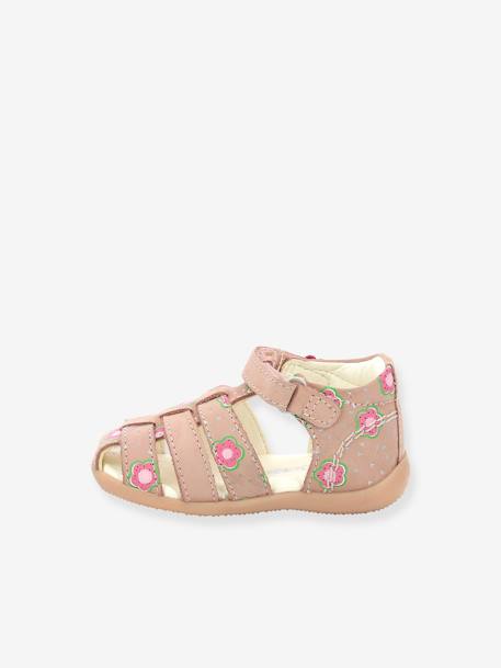 Sandales cuir bébé Bigflo-2 Iconique Biboo KICKERS® ROSE FLOWER 