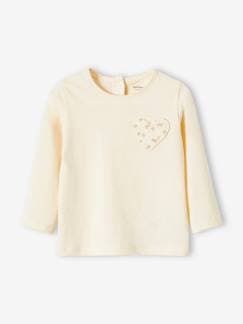 Bébé-T-shirt, sous-pull-T-shirt-T-shirt bébé fille poche coeur et fraises