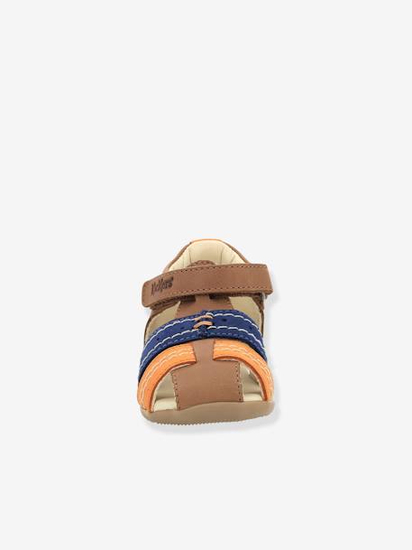 Sandales cuir bébé Bigbazar-2 Iconique Biboo KICKERS® CAMEL ORANGE BLEU 