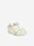 Sandales cuir bébé Bigflo-2 Iconique Biboo KICKERS® BLANC ARGENT COQUILLAGE 