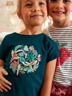 Mädchen T-Shirt mit Pailletten-Print und Volants
