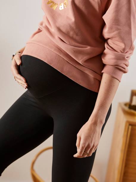 Legging de grossesse opaque taille haute - Gris/Noir