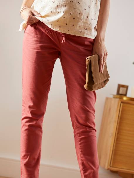 Pantalon chino de grossesse rouge 