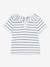 Kurzärmelige Baby Bluse PETIT BATEAU weiss/marine 