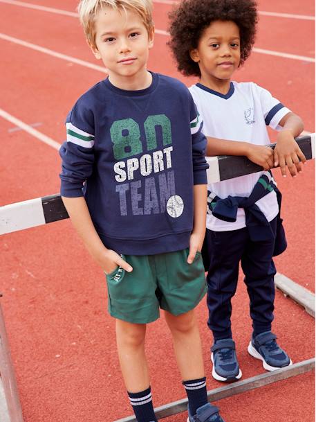 Jungen Sportjacke mit Kapuze dunkelblau 