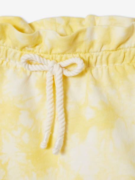 Short tie and dye bébé en molleton jaune+rose 