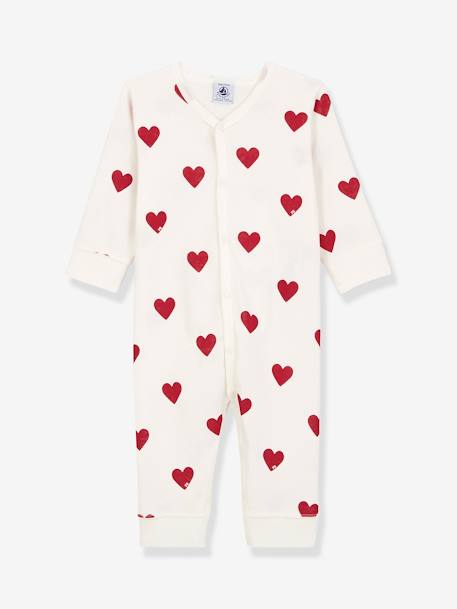 Dors-bien coeurs bébé en coton bio PETIT BATEAU blanc imprimer coeur 