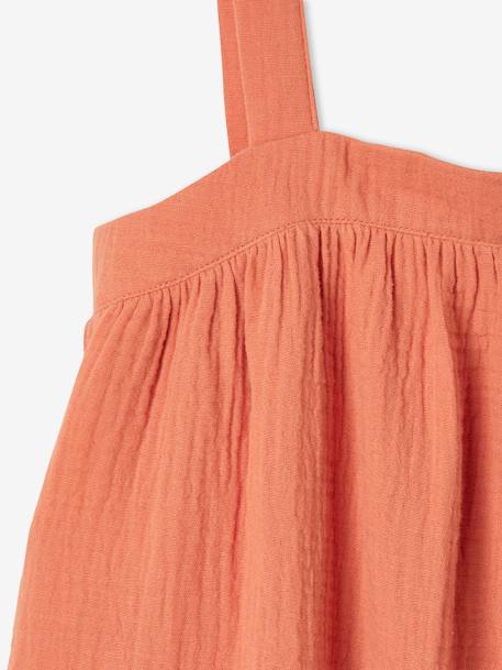 Mädchen Maxikleid aus Musselin orange 