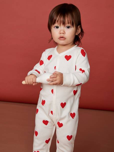 Dors-bien coeurs bébé en coton bio PETIT BATEAU blanc imprimer coeur 
