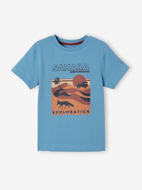 Jungen T-Shirt, Sahara-Print hellblau 