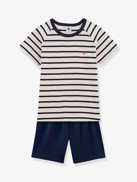 Kurzer Jungen Schlafanzug PETIT BATEAU marine gestreift 