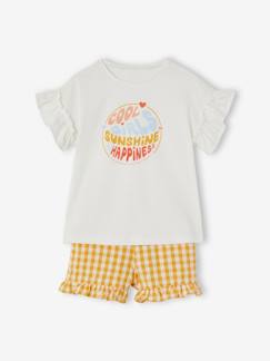 Mädchen-Mädchen-Set: T-Shirt & Shorts mit Karomuster