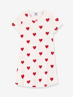 Klinikkoffer-Mädchen-Mädchen Nachthemd aus Bio-Baumwolle PETIT BATEAU, Herzen