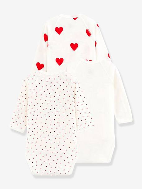 3er-Pack Baby Wickelbodys aus Bio-Baumwolle PETIT BATEAU weiss 