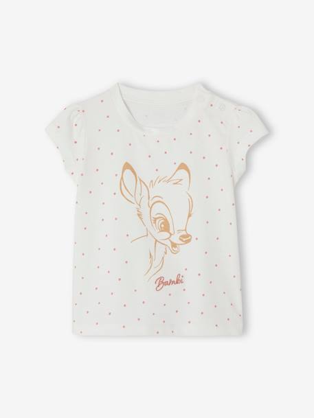 Baby bedruckt, BAMBI - weiß Mädchen Baby T-Shirt Disney